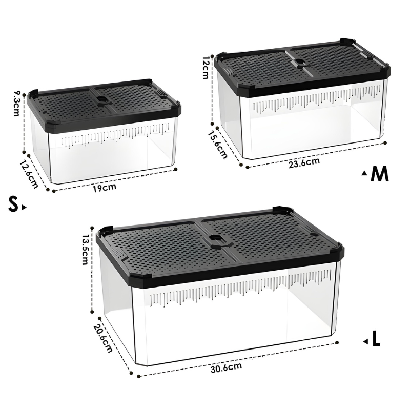 Terrarium Serpent – Boîte de Reproduction Sécurisée & Ventilée avec Couvercle Magnétique