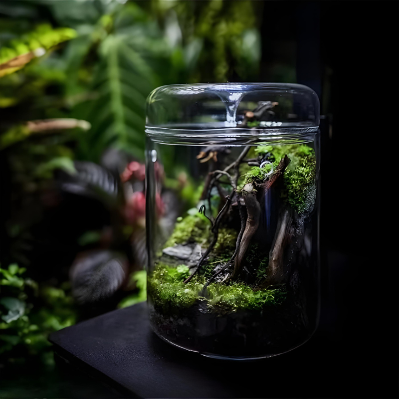 Terrarium Plante - Bocal en Verre avec Couvercle à Condensation et Aération