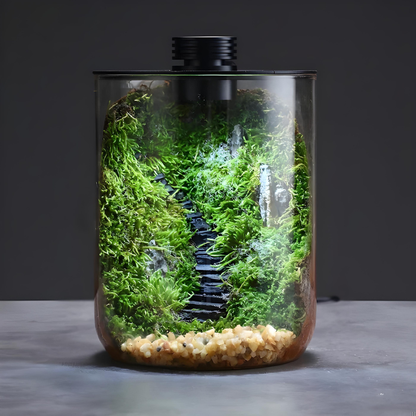 Terrarium Plante Bocal– Écosystème en Verre avec Éclairage LED & Contrôle d’Humidité