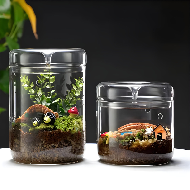 Terrarium Plante en Verre – Avec Aération et Couvercle à Condensation