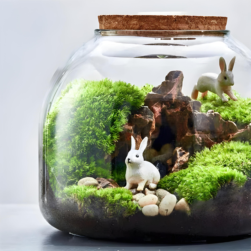Terrarium Plante en Verre avec Bouchon en Liège