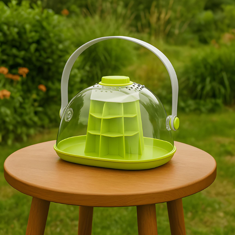 Terrarium Escargot Portable – Boîte d’Élevage avec Poignée et Aération Supérieure