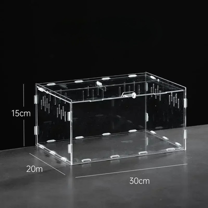 Terrarium Phasme Horizontal Transparent – Boîte d’Élevage en Acrylique avec Aération Moyen