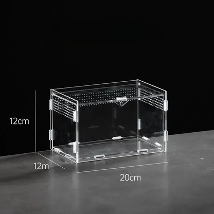 Terrarium Phasme Horizontal Transparent –  Boîte d’Élevage en Acrylique avec Aération Petit